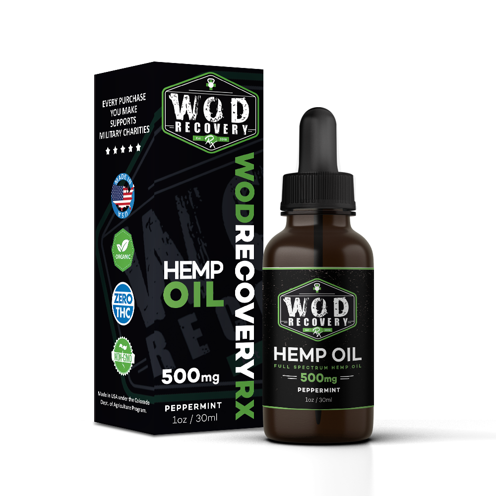 Wod Recovery Rx 500mg Peppermint CBD Oil