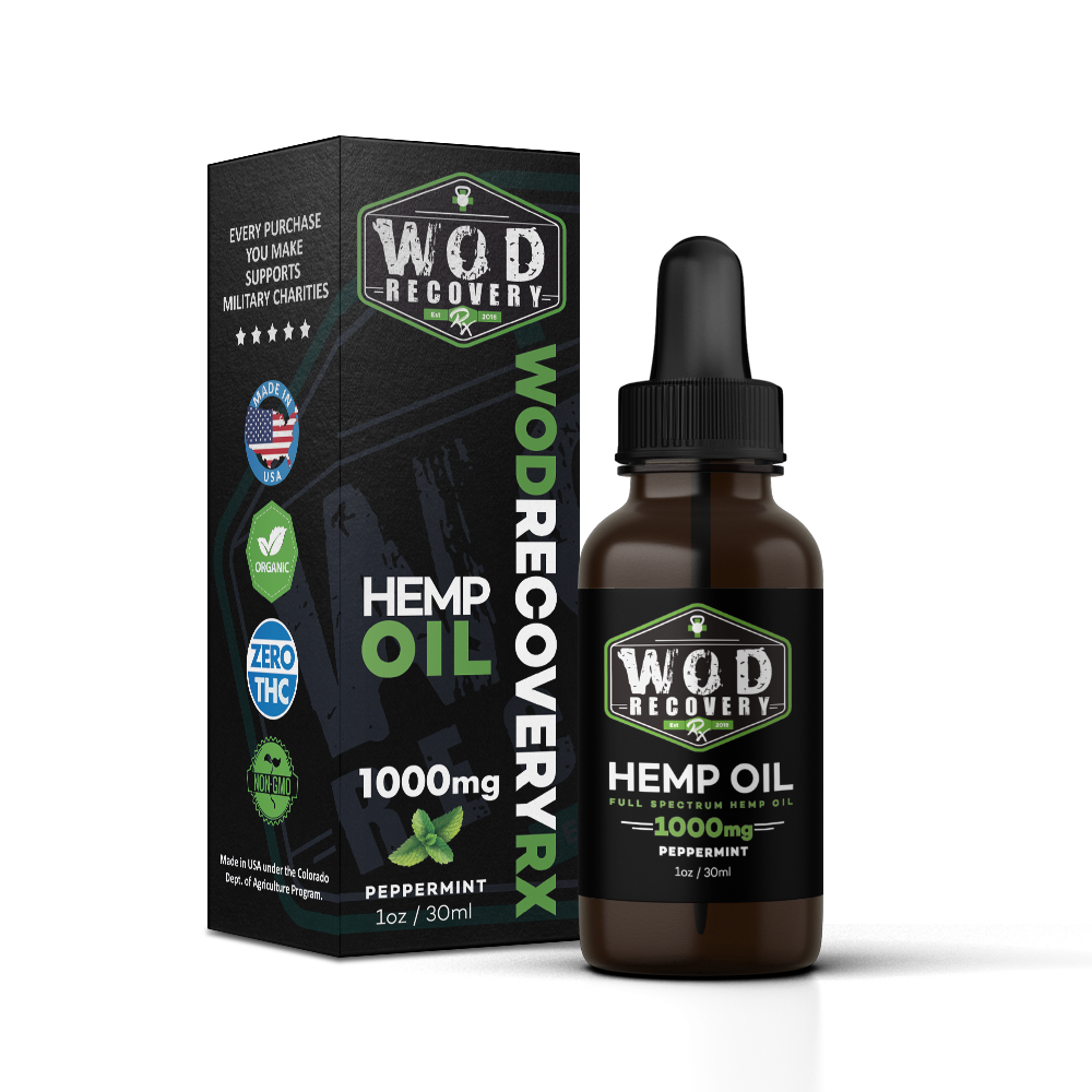 Wod Recovery Rx 1000mg Peppermint CBD Oil